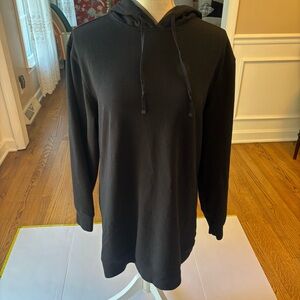 Victoria’s Secret sport Black Hoodie tunic sweatshirt open back ‎ sz med